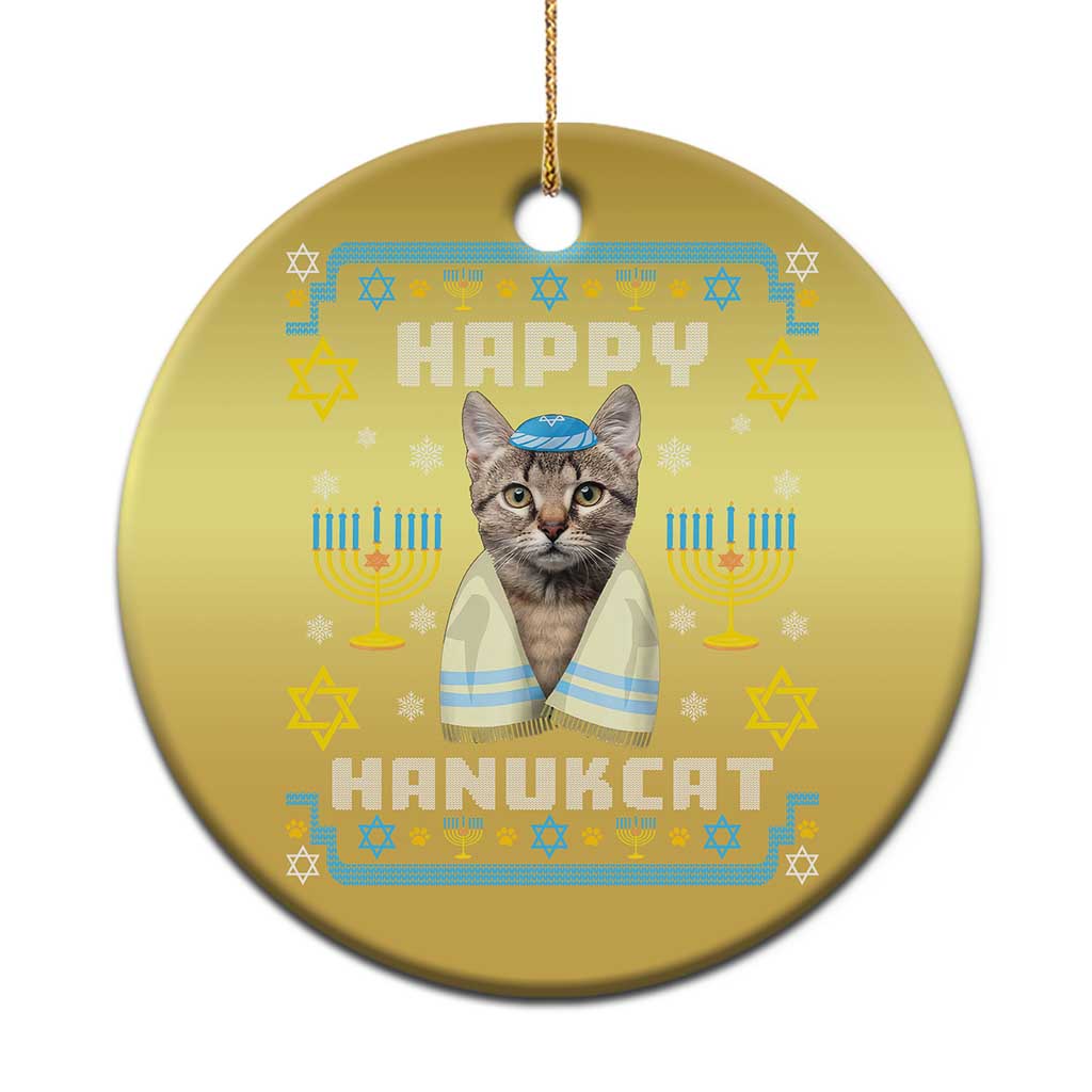 Funny Hanukkah Cat Christmas Ornament Happy Hanukcat Menorah Ugly Chanukah Jewish Festival TS02