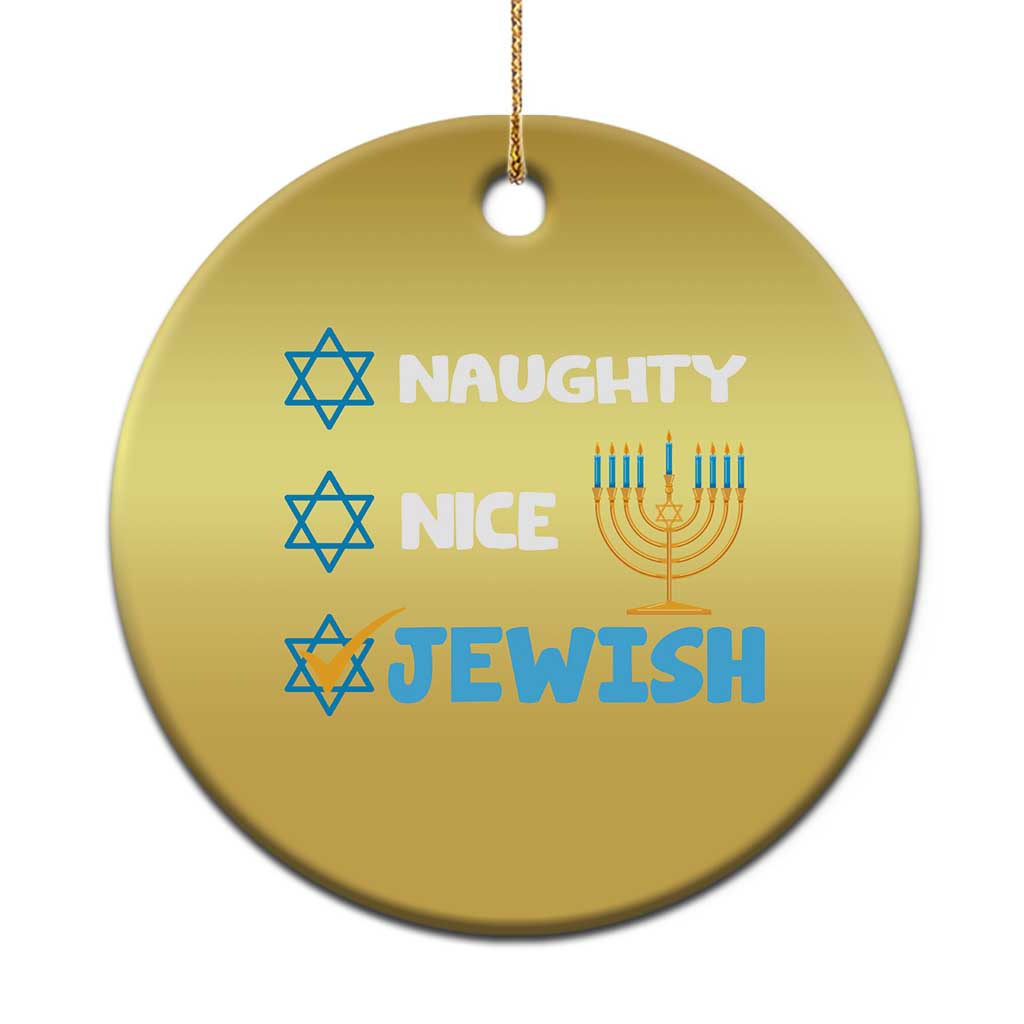 Funny Jewish Hanukkah Christmas Ornament Nice Naughty Jewish Menorah Hanukkiah Chanukah Ugly TS02