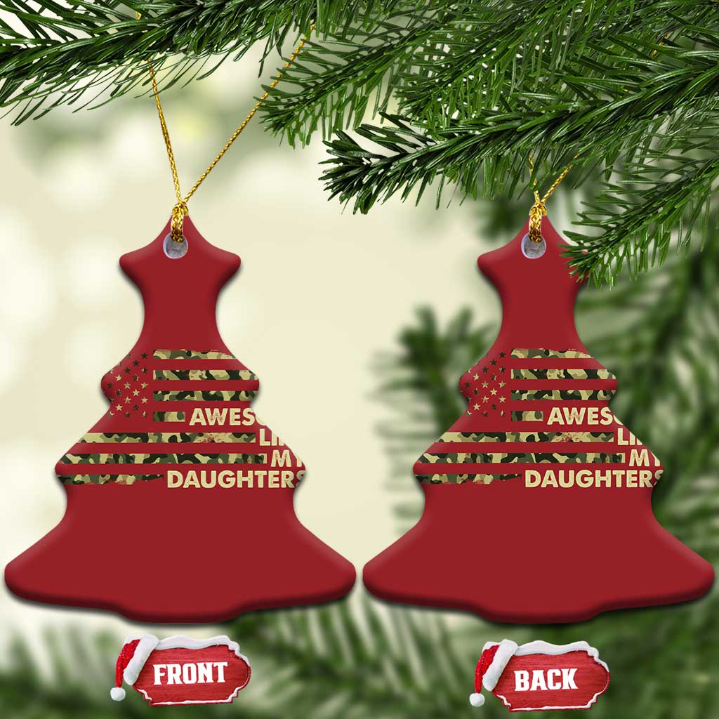 Awesome Like My Daughters Christmas Ornament Parents' Day Camo American Flag TS02