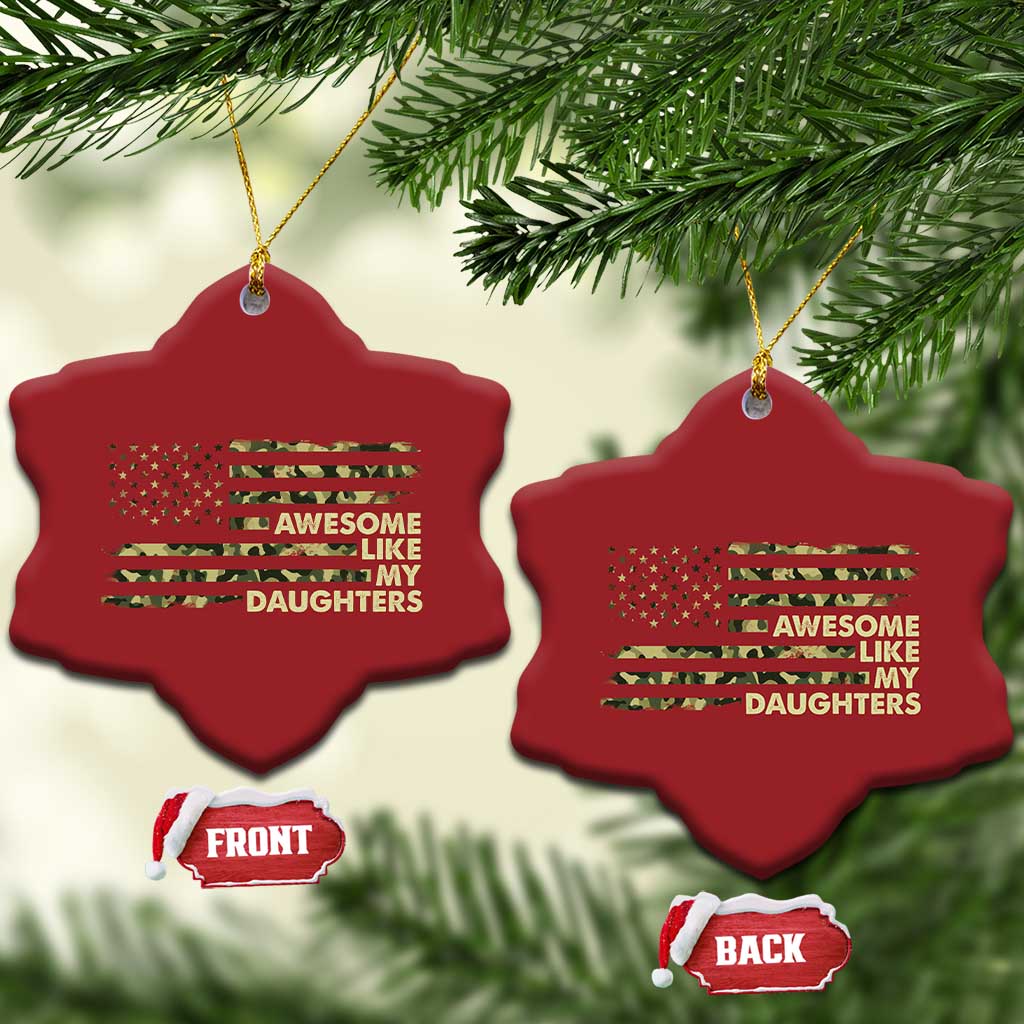 Awesome Like My Daughters Christmas Ornament Parents' Day Camo American Flag TS02