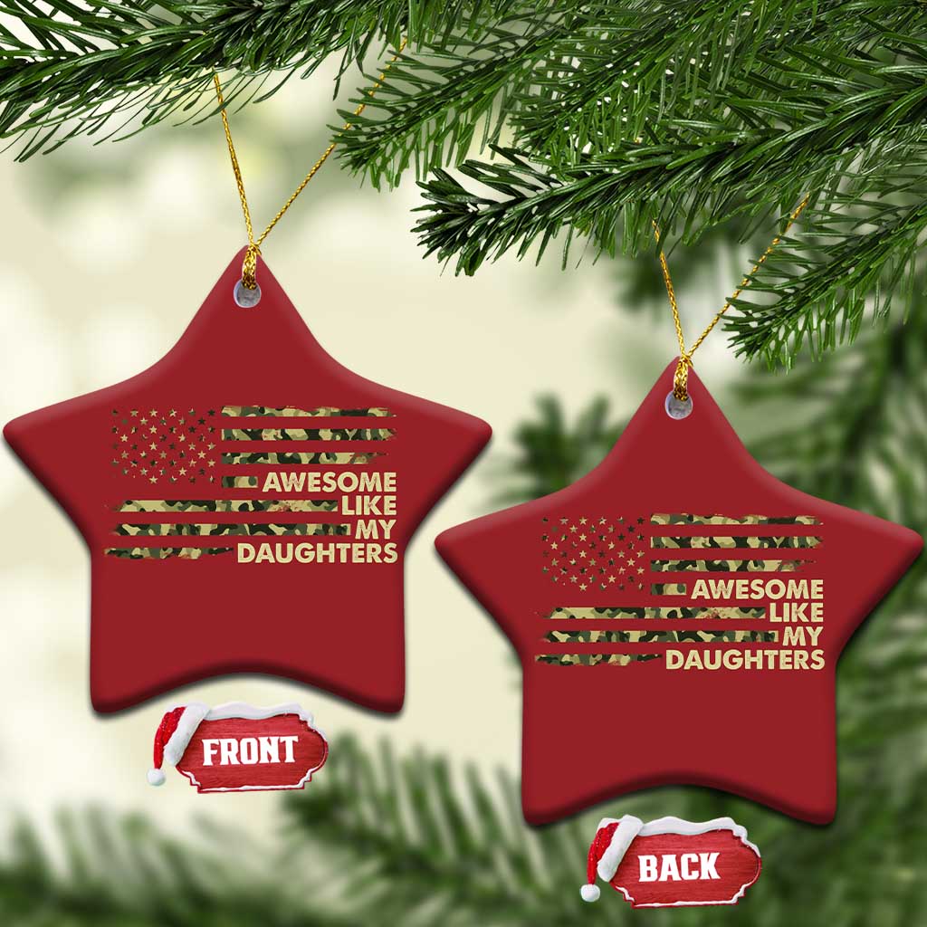 Awesome Like My Daughters Christmas Ornament Parents' Day Camo American Flag TS02