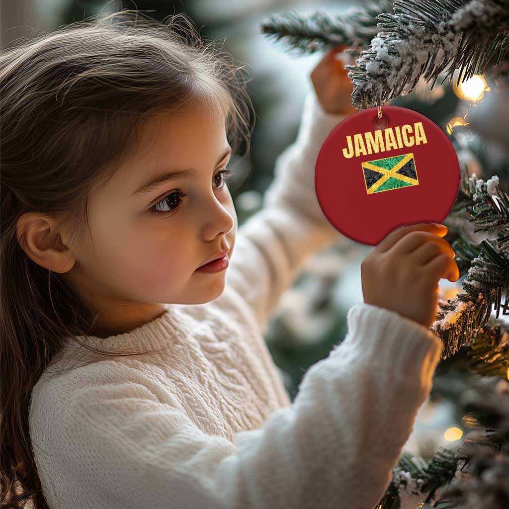 Retro Jamaica Christmas Ornament Tropical Jamaican Flag TS02
