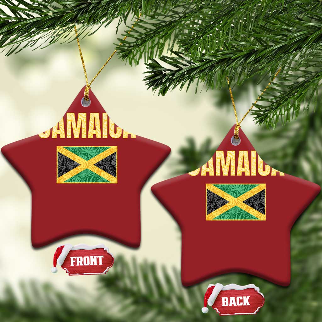 Retro Jamaica Christmas Ornament Tropical Jamaican Flag TS02