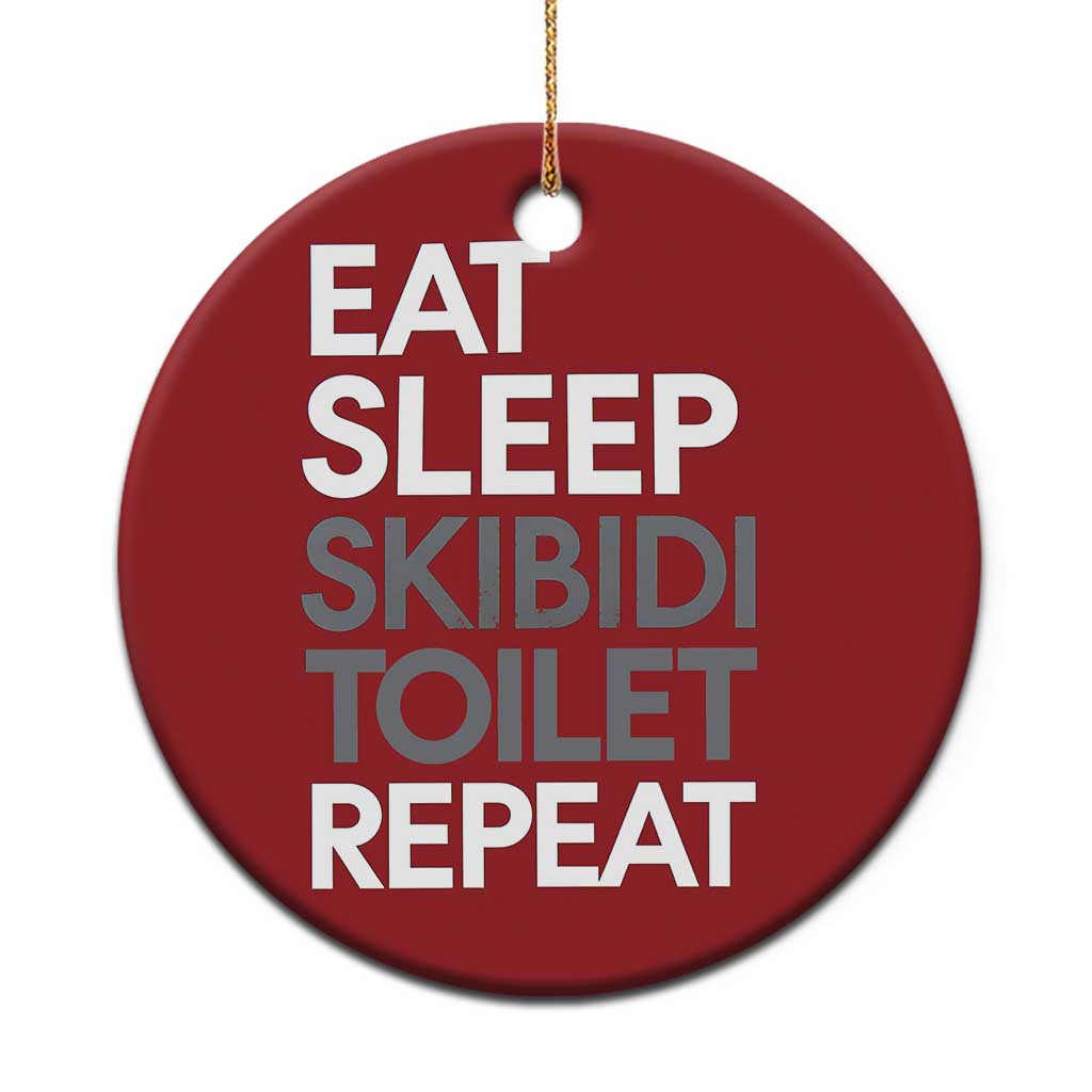 Eat Sleep Skibidi Toilet Repeat Christmas Ornament Funny Gen Alpha Slang TS02
