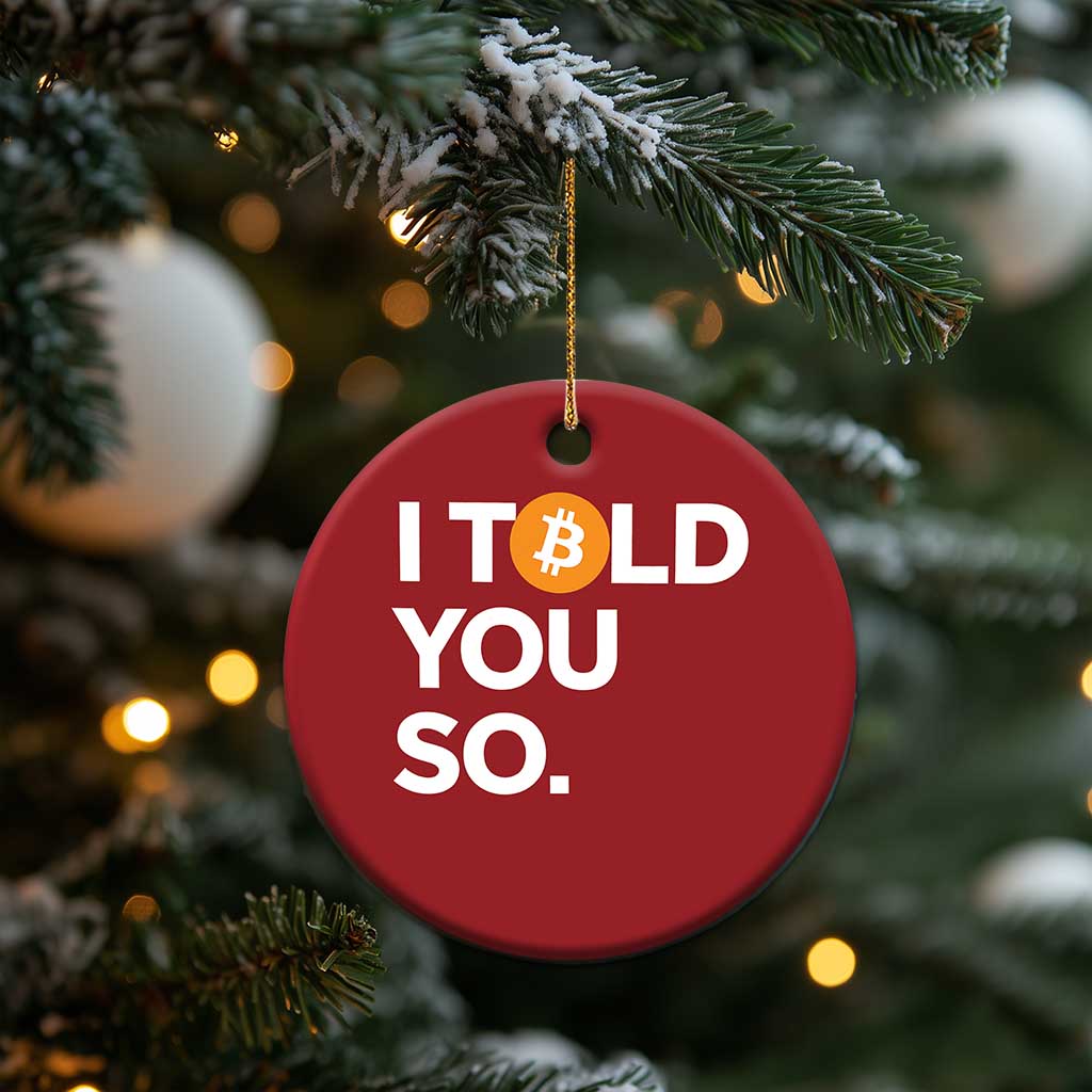 Funny Bitcoin Christmas Ornament Bitcoin I Told You So Funny BTC Crypto Cryptocurrency Trader TS02