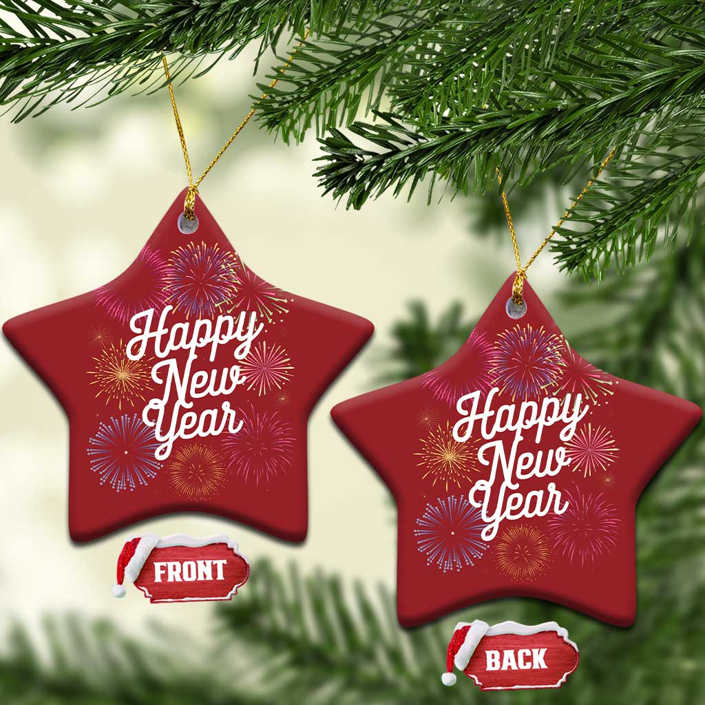 Happy New Year 2025 Christmas Ornament Fireworks Party Supplies Family Matching TS02