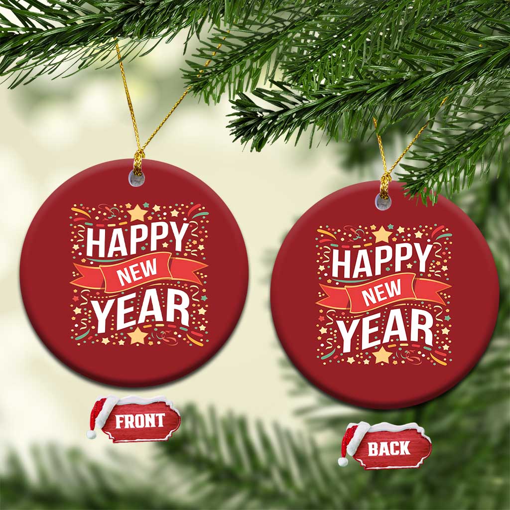 Happy New Year 2025 Christmas Ornament Confetti Fireworks Party Supplies Family Matching TS02