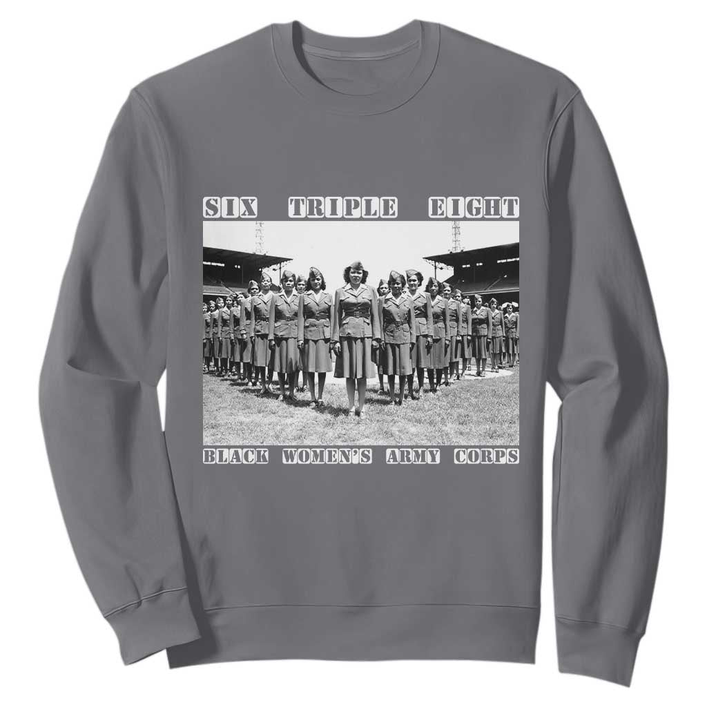 6888th Battalion 6 Triple 8 Sweatshirt Black Women's Army Corps TS02