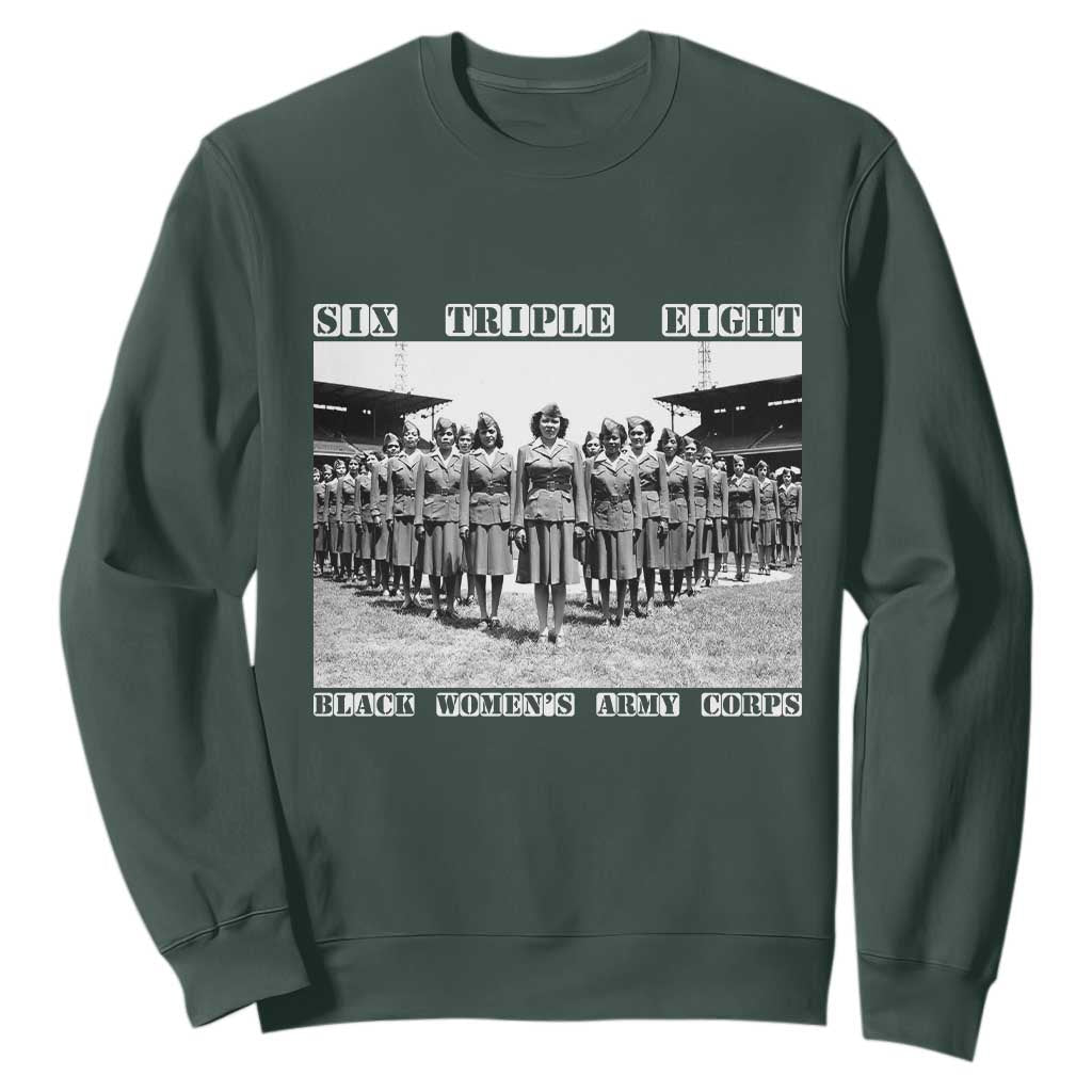 6888th Battalion 6 Triple 8 Sweatshirt Black Women's Army Corps TS02