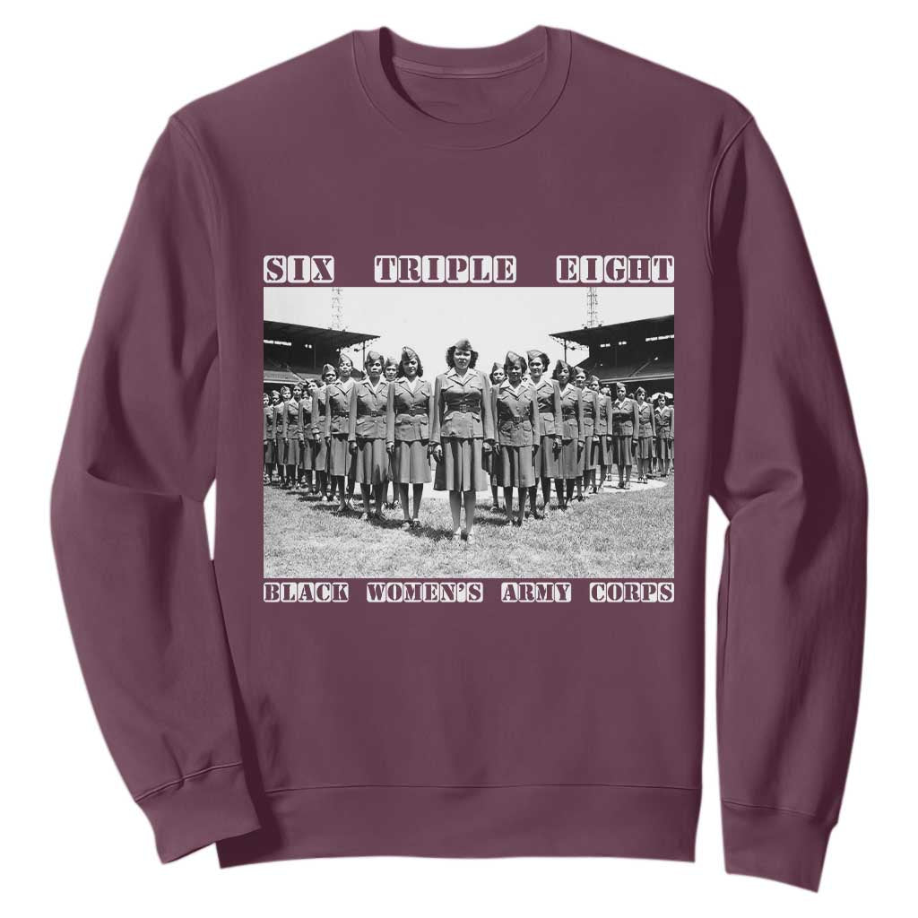 6888th Battalion 6 Triple 8 Sweatshirt Black Women's Army Corps TS02