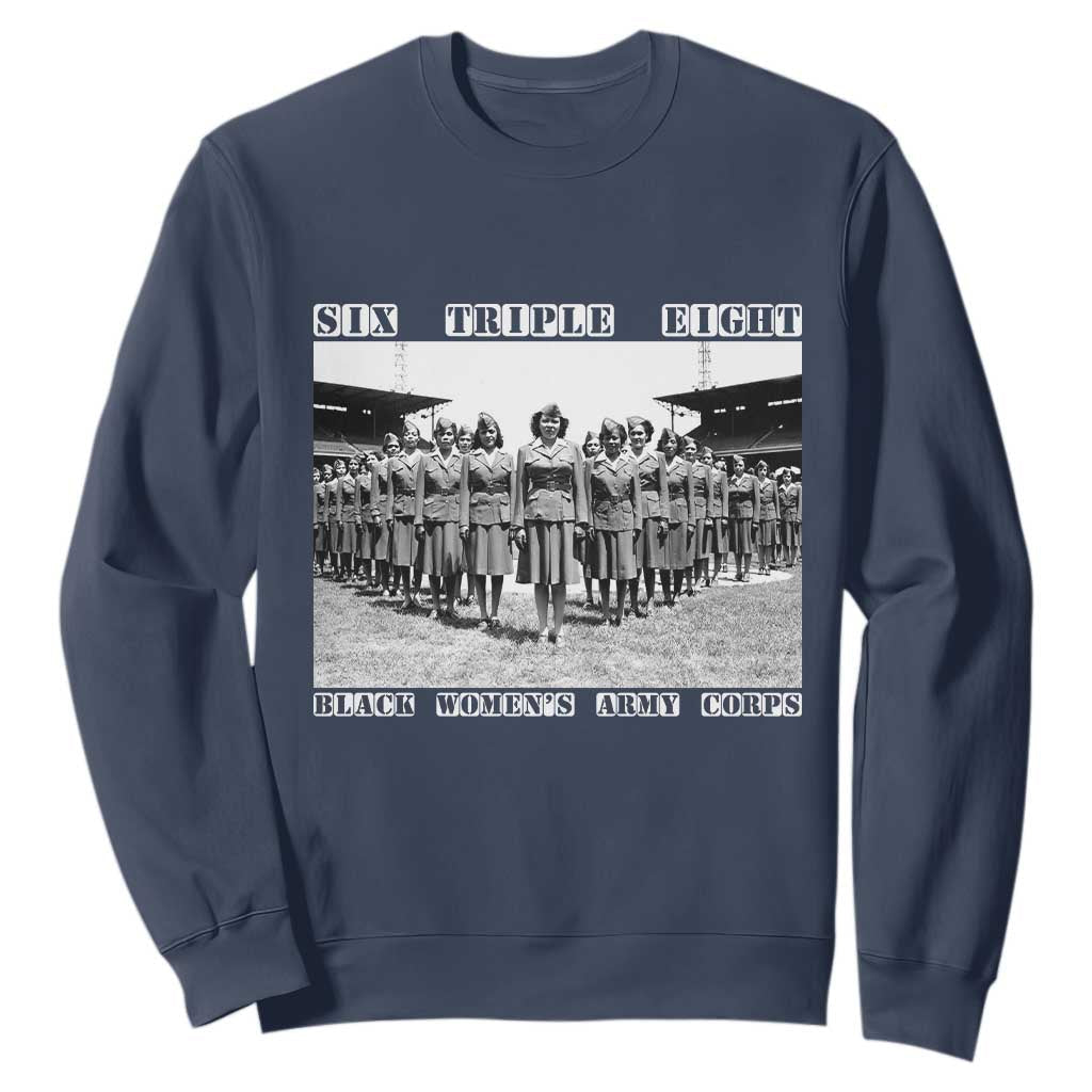 6888th Battalion 6 Triple 8 Sweatshirt Black Women's Army Corps TS02
