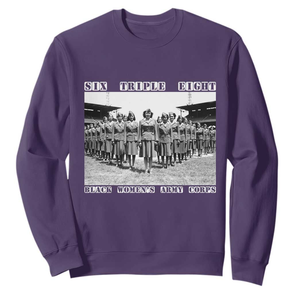 6888th Battalion 6 Triple 8 Sweatshirt Black Women's Army Corps TS02