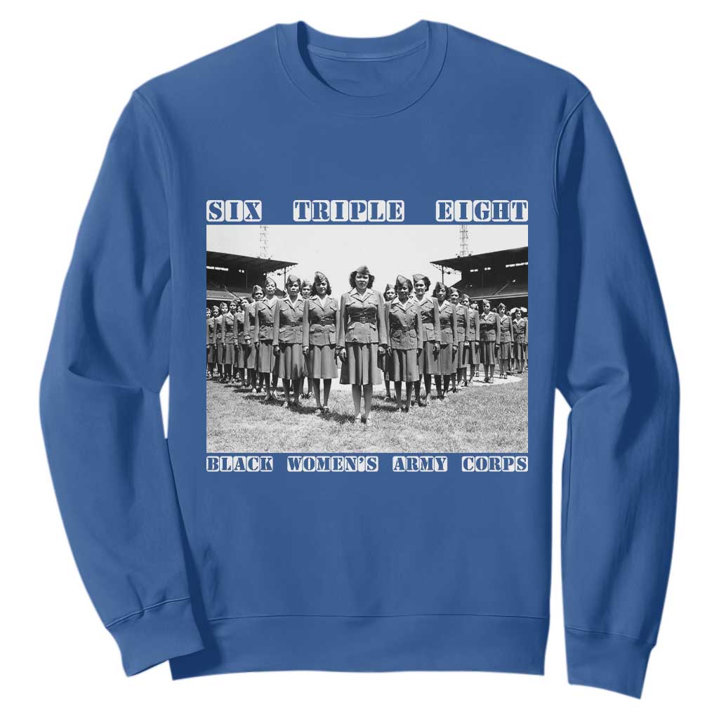 6888th Battalion 6 Triple 8 Sweatshirt Black Women's Army Corps TS02