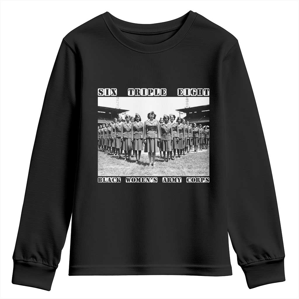 6888th Battalion 6 Triple 8 Youth Sweatshirt Black Women's Army Corps TS02