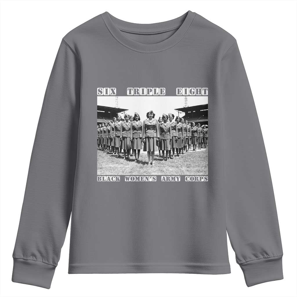 6888th Battalion 6 Triple 8 Youth Sweatshirt Black Women's Army Corps TS02