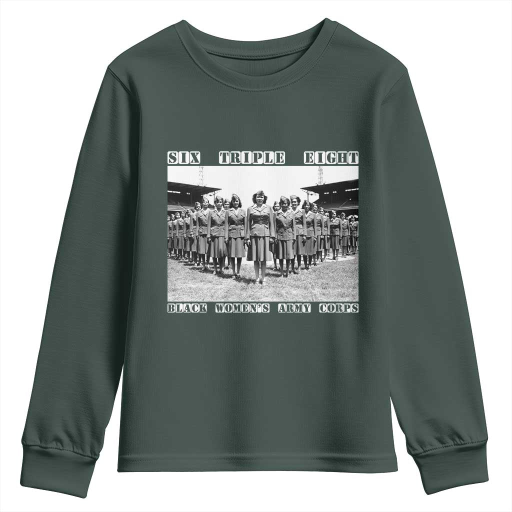 6888th Battalion 6 Triple 8 Youth Sweatshirt Black Women's Army Corps TS02