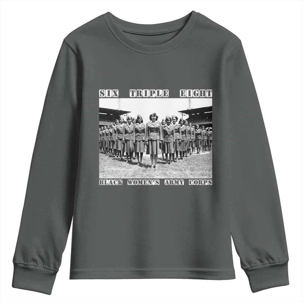 6888th Battalion 6 Triple 8 Youth Sweatshirt Black Women's Army Corps TS02