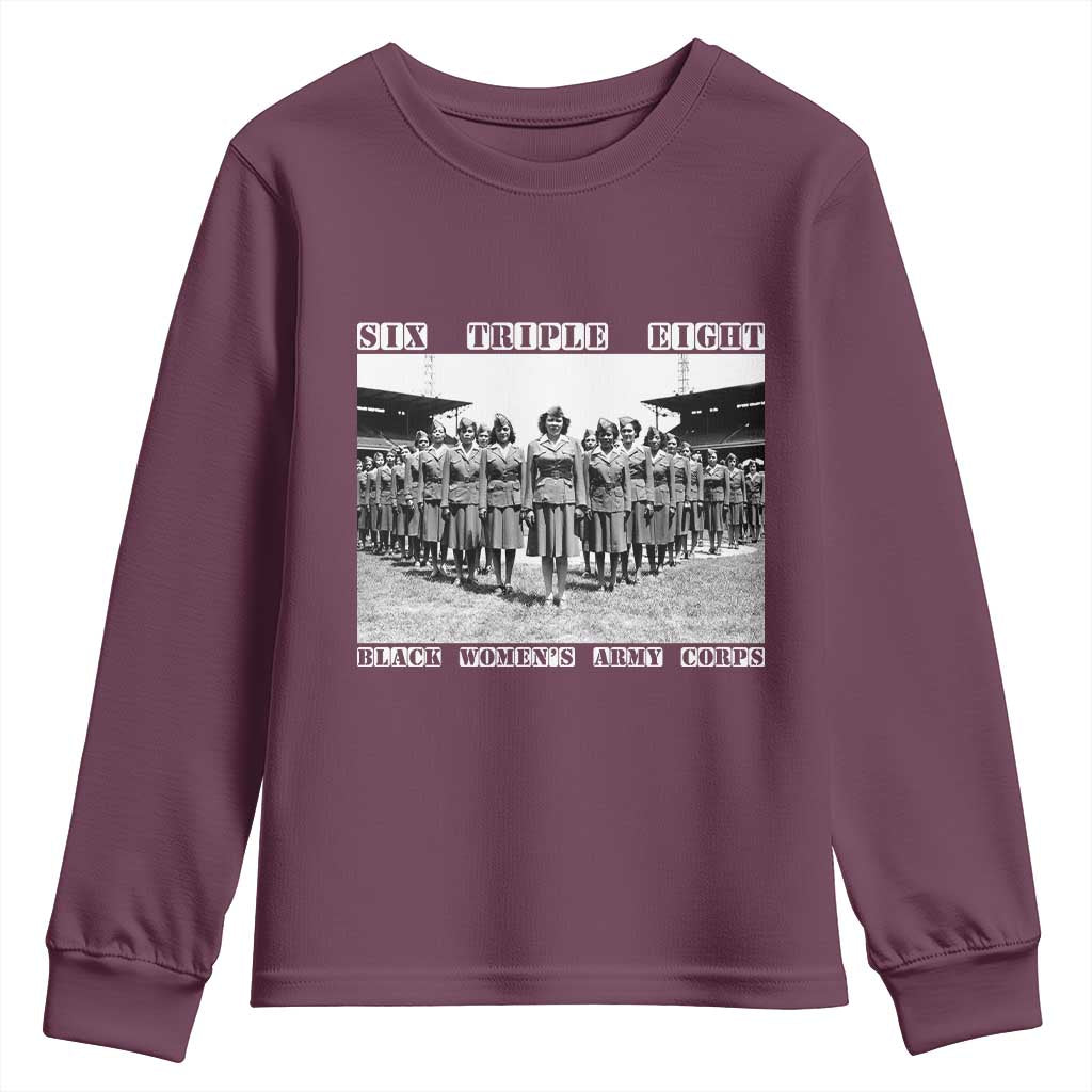 6888th Battalion 6 Triple 8 Youth Sweatshirt Black Women's Army Corps TS02