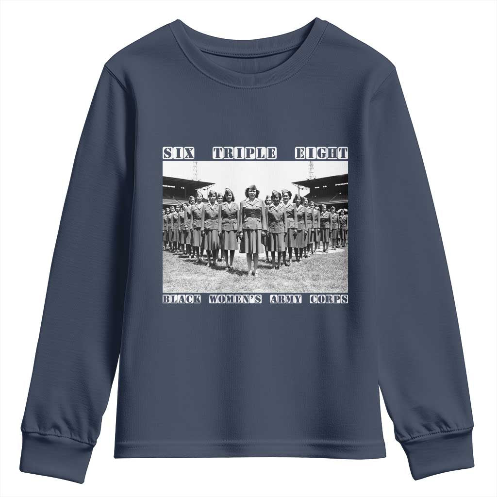 6888th Battalion 6 Triple 8 Youth Sweatshirt Black Women's Army Corps TS02