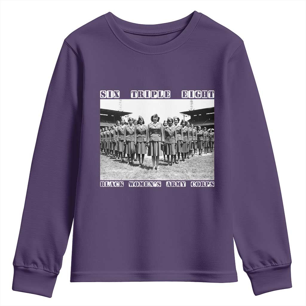6888th Battalion 6 Triple 8 Youth Sweatshirt Black Women's Army Corps TS02