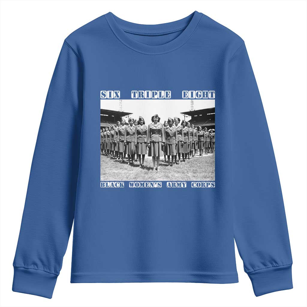 6888th Battalion 6 Triple 8 Youth Sweatshirt Black Women's Army Corps TS02