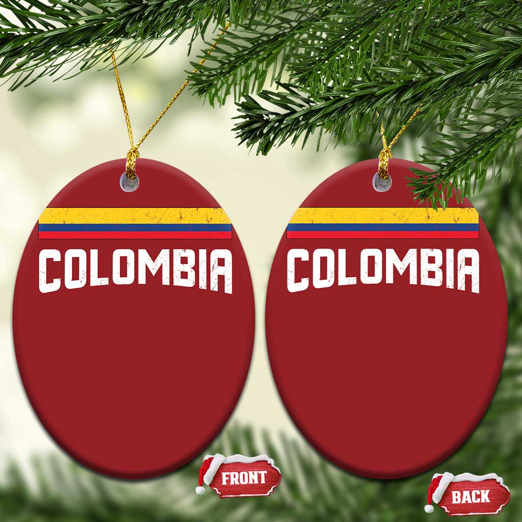 Colombia Christmas Ornament COL Throwback Retro Vintage Colombian Flag TS02