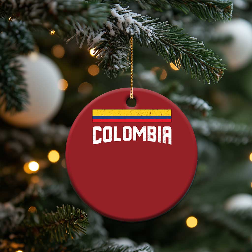 Colombia Christmas Ornament COL Throwback Retro Vintage Colombian Flag TS02