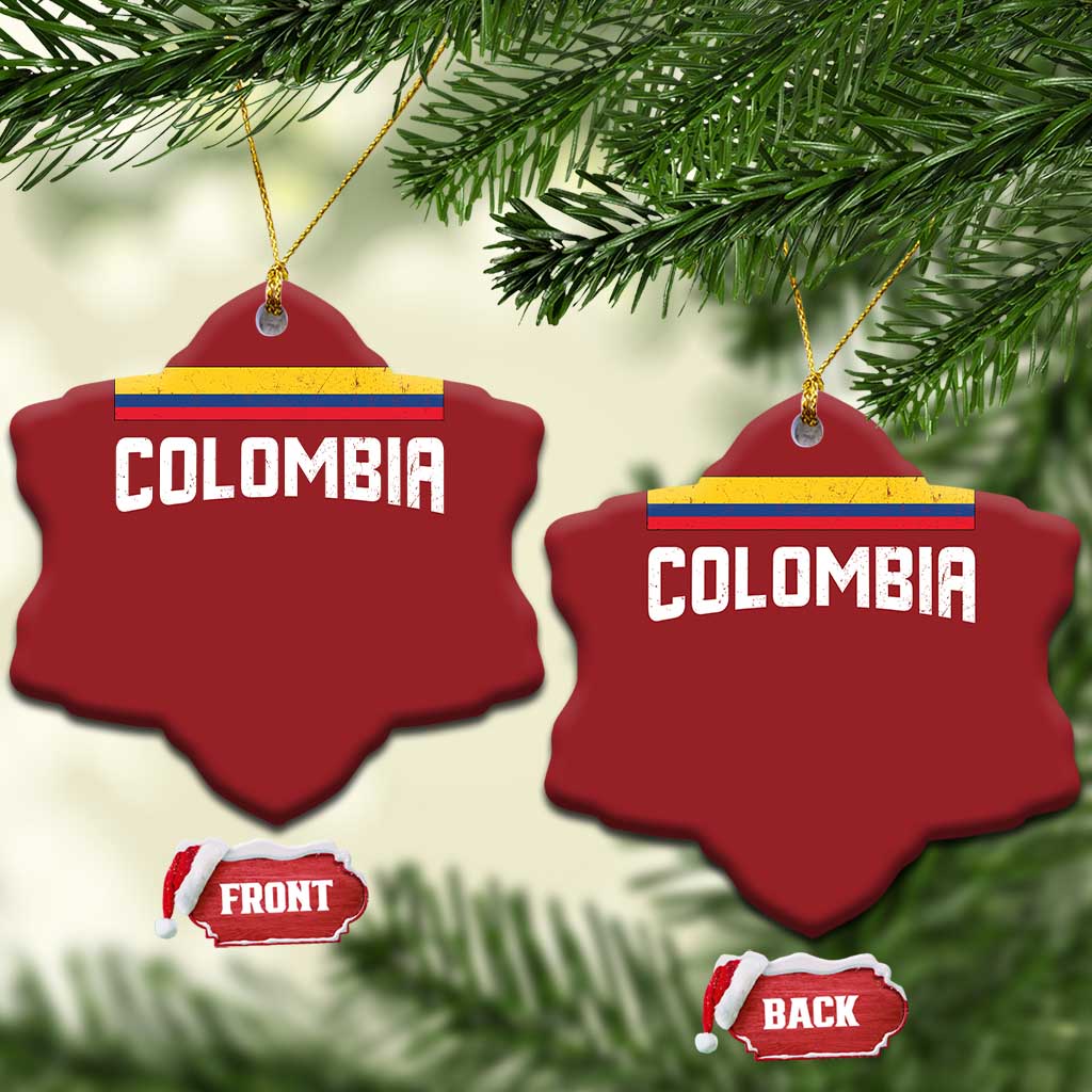 Colombia Christmas Ornament COL Throwback Retro Vintage Colombian Flag TS02