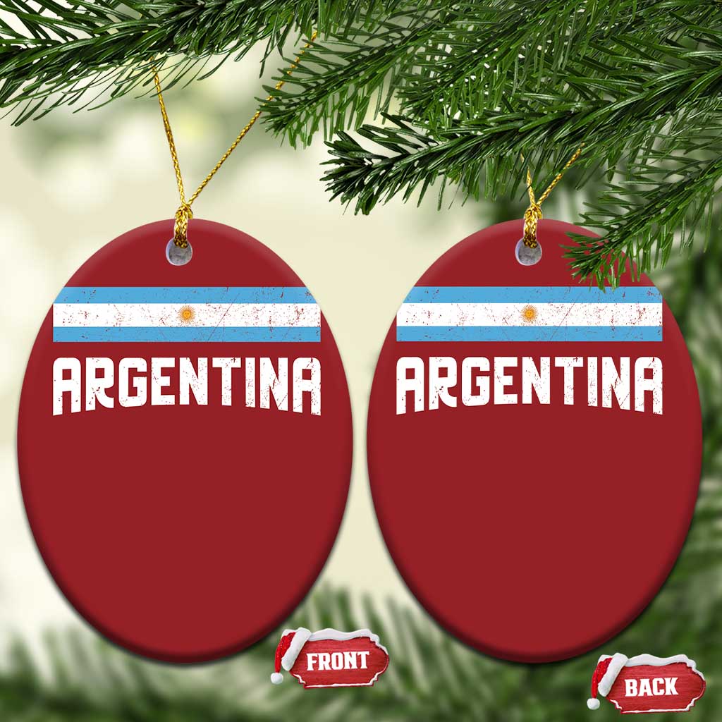 Argentina Christmas Ornament ARG Throwback Retro Vintage Argentine Flag TS02