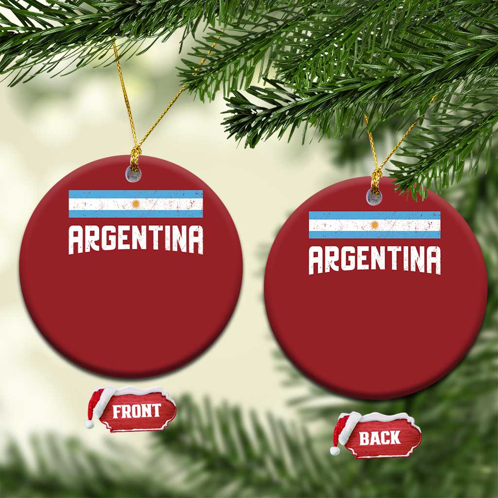 Argentina Christmas Ornament ARG Throwback Retro Vintage Argentine Flag TS02