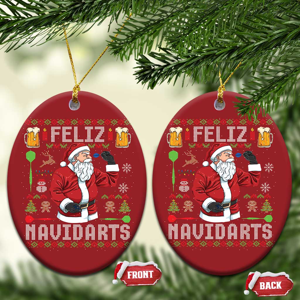 Xmas Dart Lover Christmas Ornament Feliz Navidarts Santa Navidad Ugly Sweater TS02