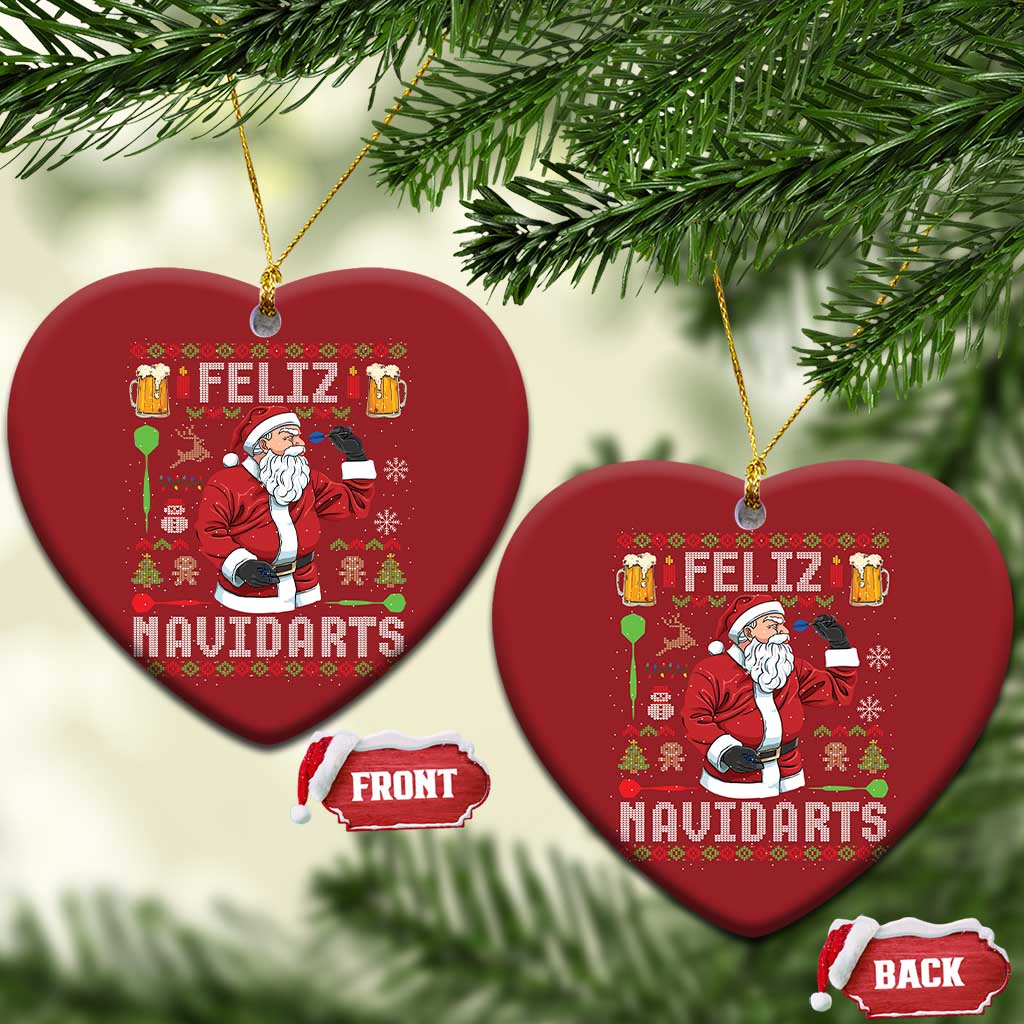 Xmas Dart Lover Christmas Ornament Feliz Navidarts Santa Navidad Ugly Sweater TS02