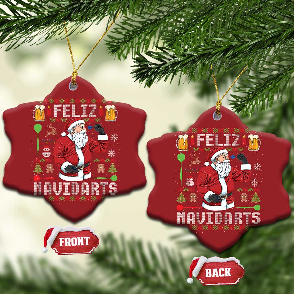 Xmas Dart Lover Christmas Ornament Feliz Navidarts Santa Navidad Ugly Sweater TS02