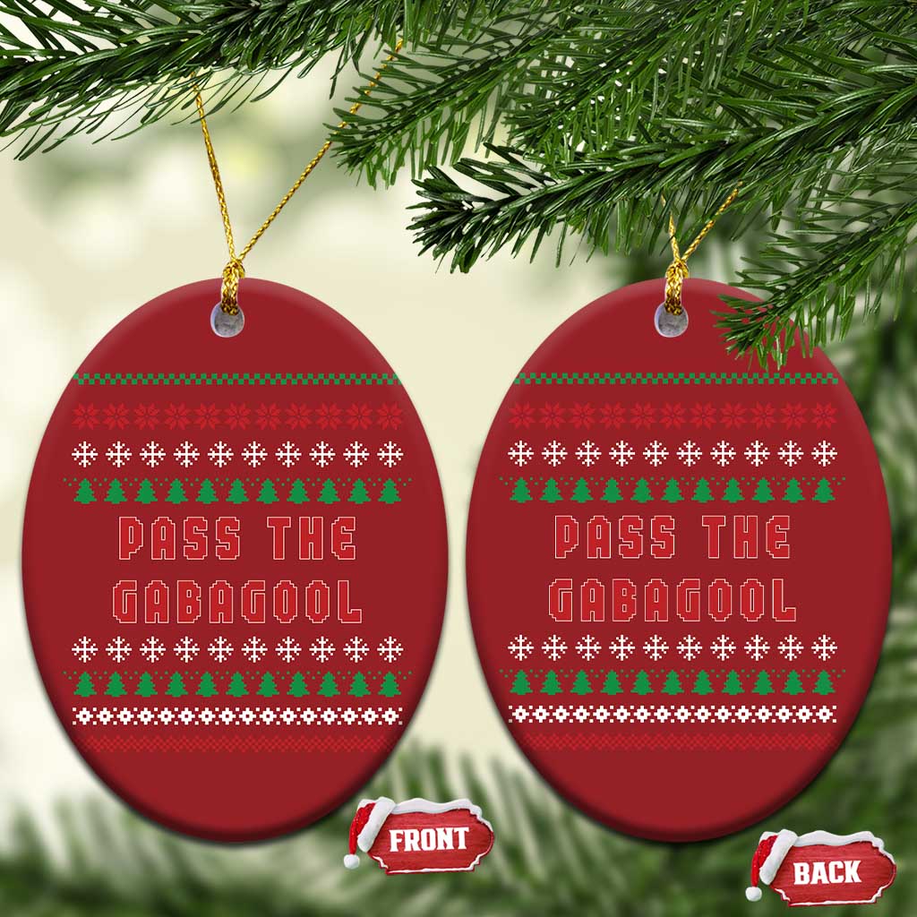 Pass The Gabagool Xmas Christmas Ornament Funny Italy Xmas Italian French Pork Lover Ugly Sweater TS02
