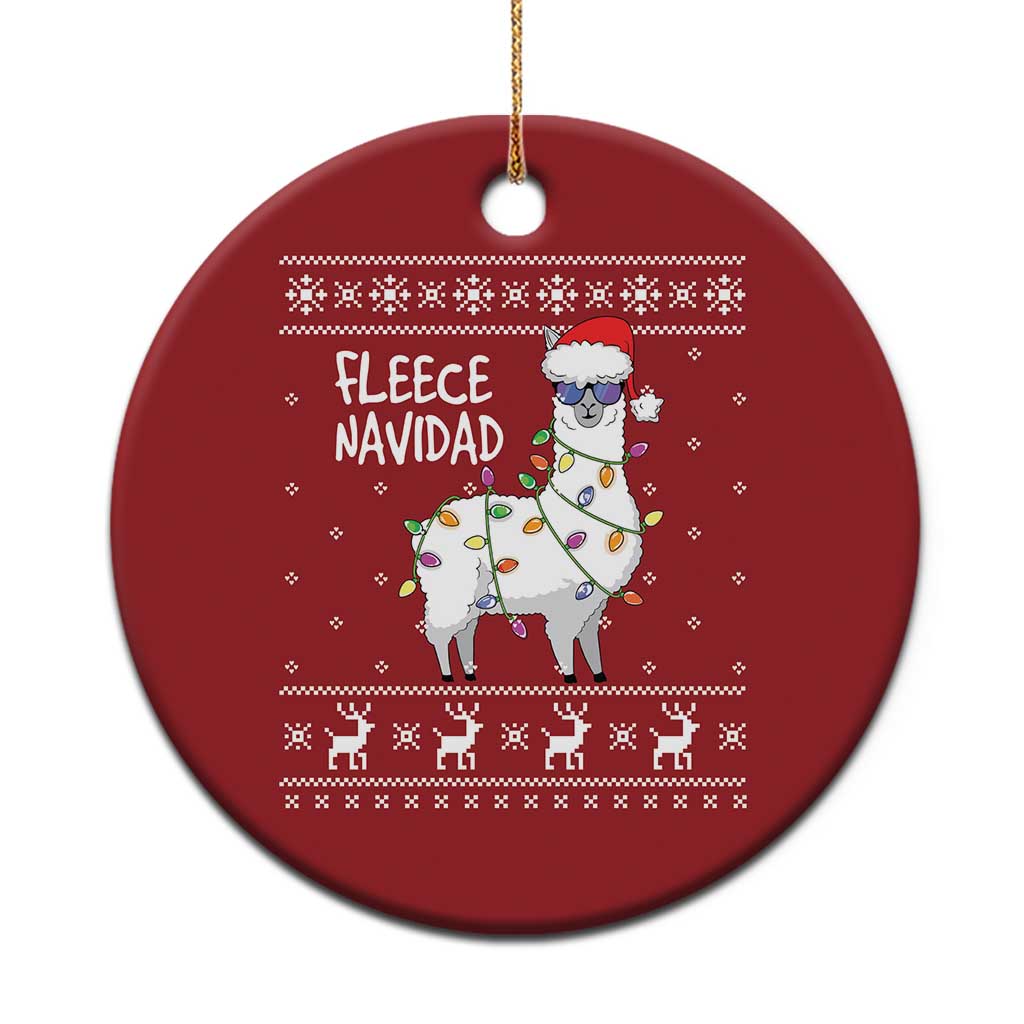 Funny Llama Xmas Christmas Ornament Fleece Navidad Feliz Merry Xmas Ugly Sweater TS02