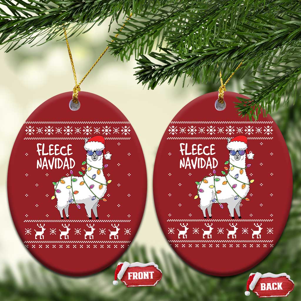 Funny Llama Xmas Christmas Ornament Fleece Navidad Feliz Merry Xmas Ugly Sweater TS02