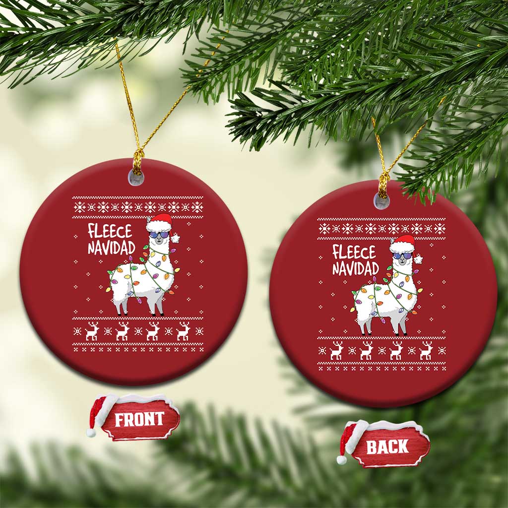 Funny Llama Xmas Christmas Ornament Fleece Navidad Feliz Merry Xmas Ugly Sweater TS02