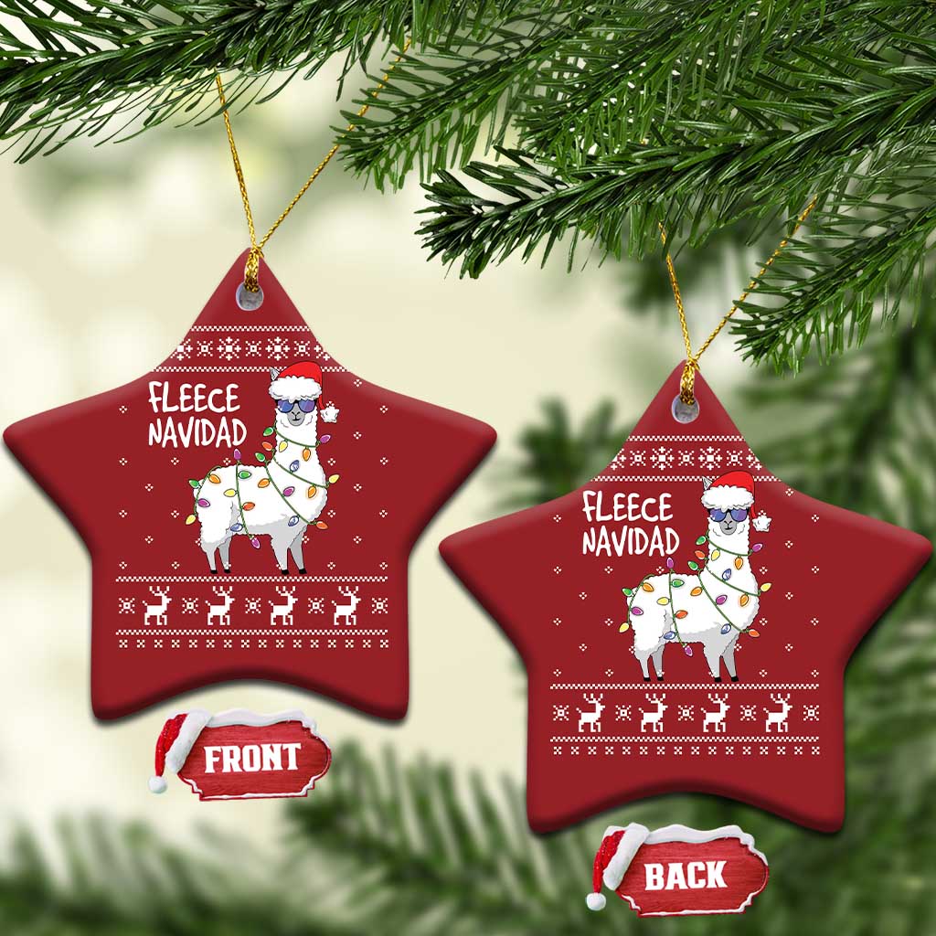 Funny Llama Xmas Christmas Ornament Fleece Navidad Feliz Merry Xmas Ugly Sweater TS02