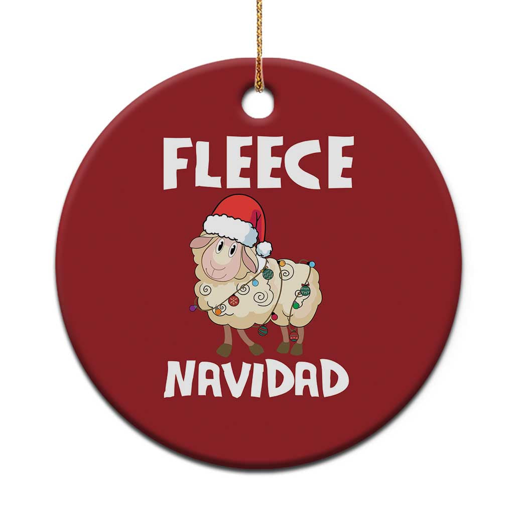 Funny Xmas Sheep Christmas Ornament Fleece Navidad Feliz Spanish Merry Xmas TS02
