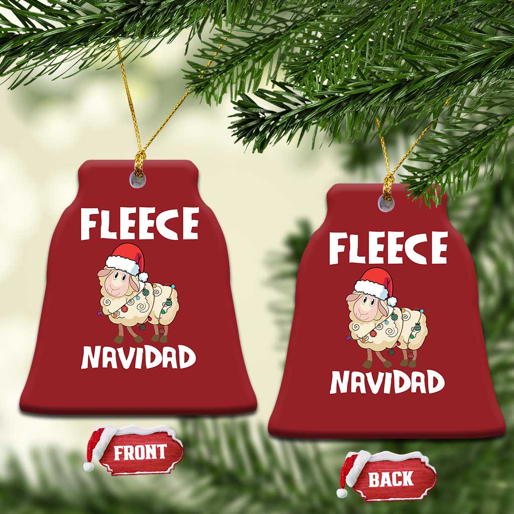 Funny Xmas Sheep Christmas Ornament Fleece Navidad Feliz Spanish Merry Xmas TS02