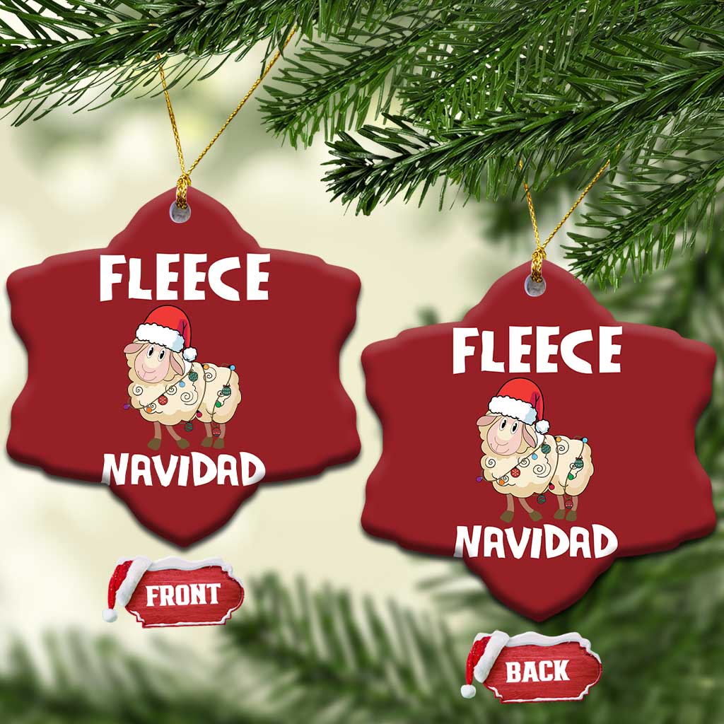 Funny Xmas Sheep Christmas Ornament Fleece Navidad Feliz Spanish Merry Xmas TS02
