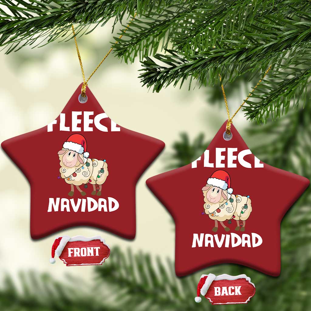 Funny Xmas Sheep Christmas Ornament Fleece Navidad Feliz Spanish Merry Xmas TS02