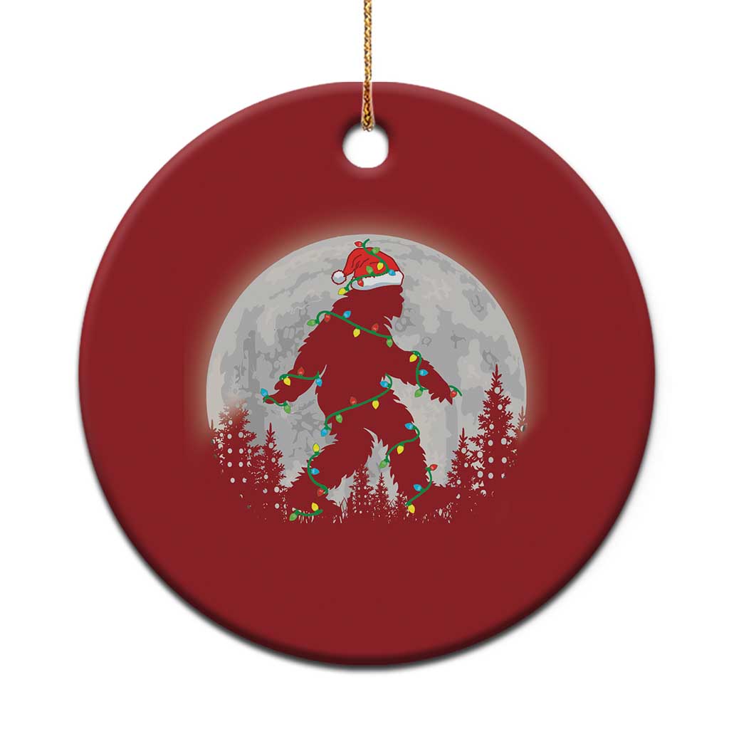 Xmas Bigfoot Christmas Ornament Sasquatch with Santa Hat Xmas Tree Lights TS02