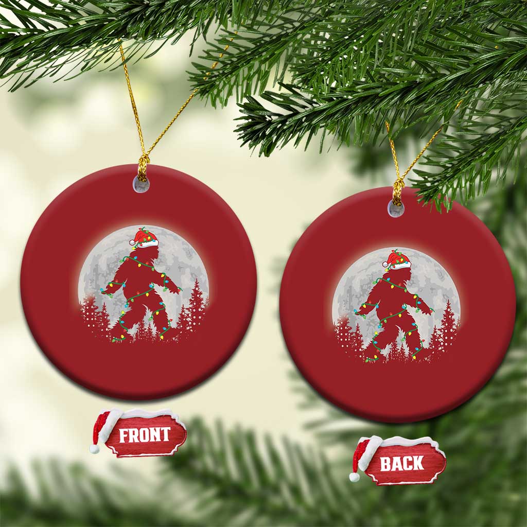 Xmas Bigfoot Christmas Ornament Sasquatch with Santa Hat Xmas Tree Lights TS02