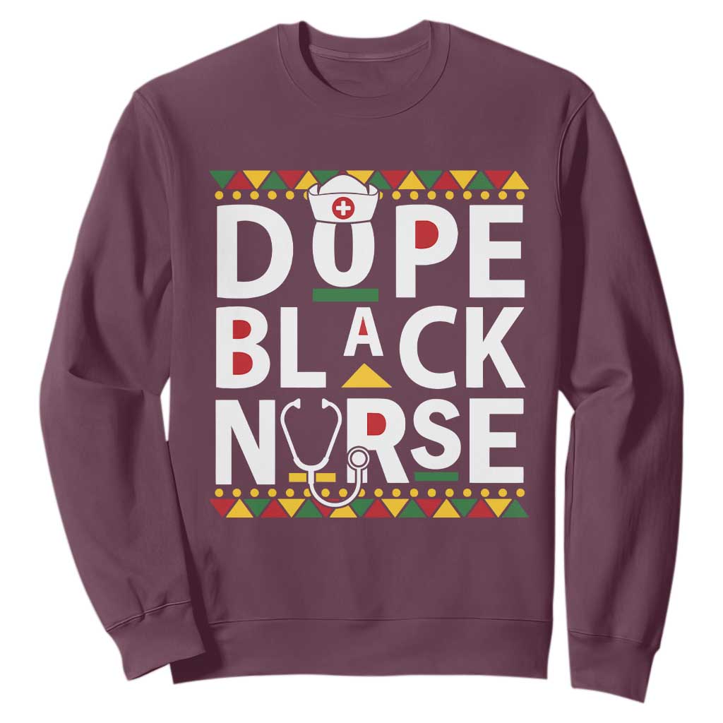 Dope Black Nurse Sweatshirt Proud Afro Melanin RN TS02