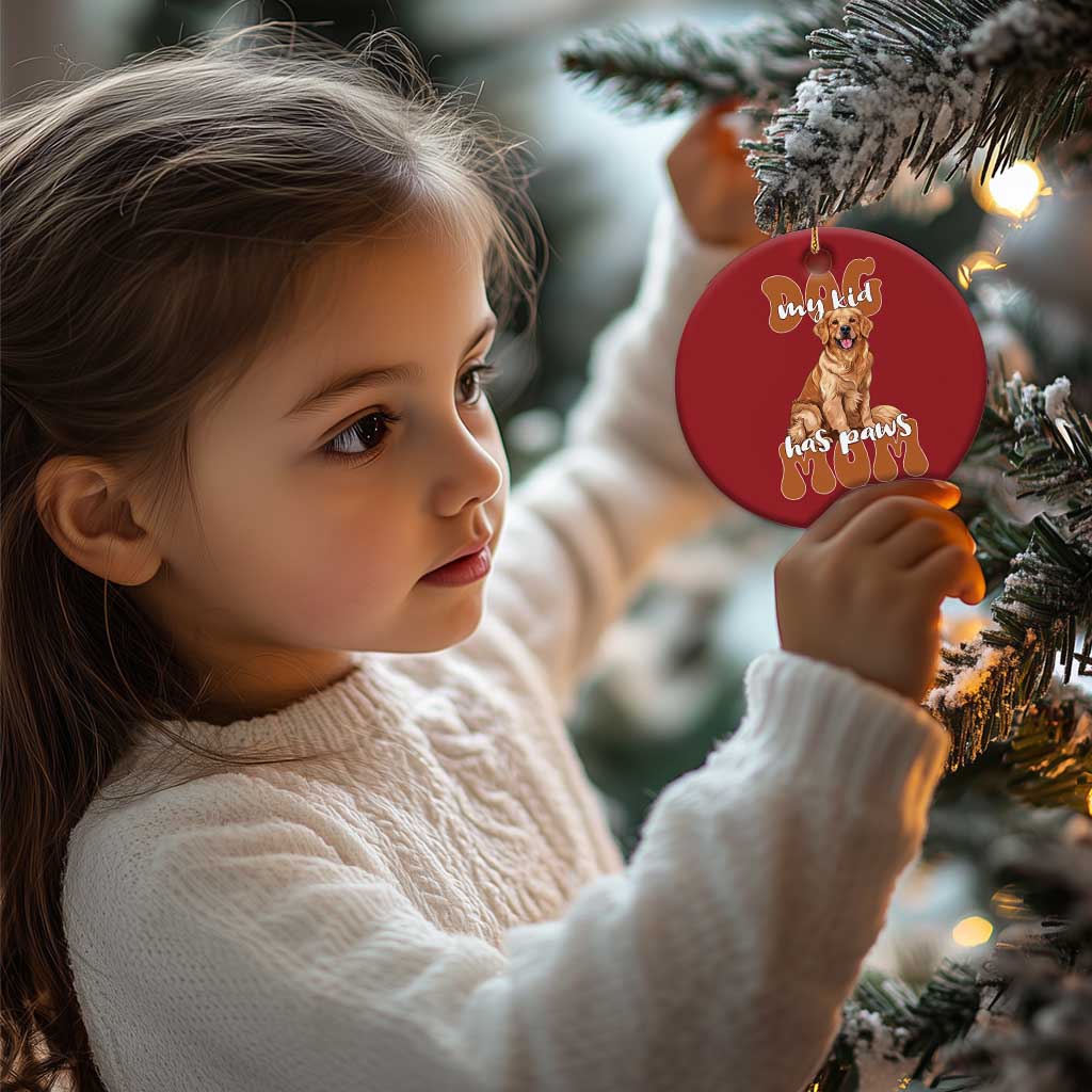 Golden Retriever Christmas Ornament My Kid Has Paws Dog Lover TS02