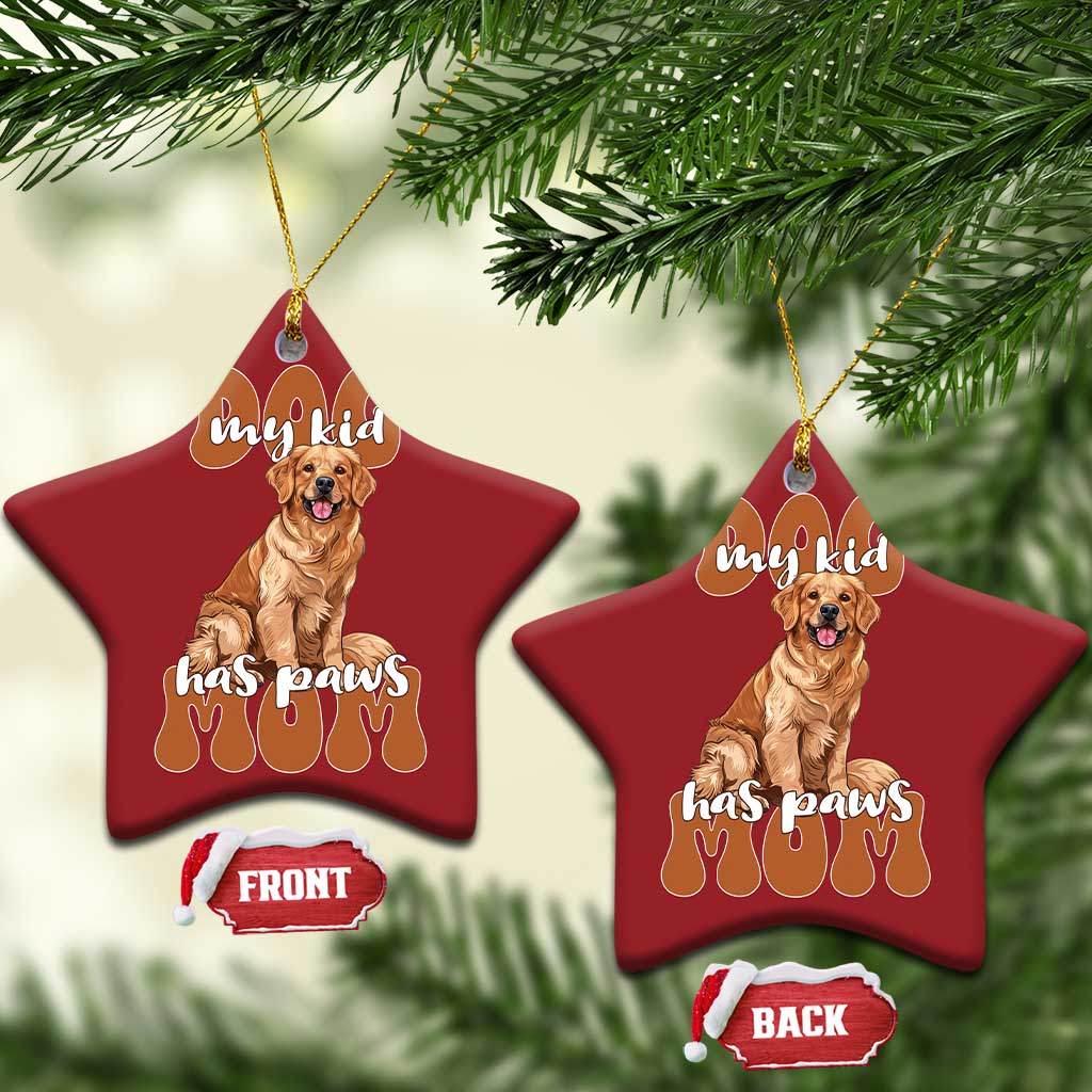 Golden Retriever Christmas Ornament My Kid Has Paws Dog Lover TS02