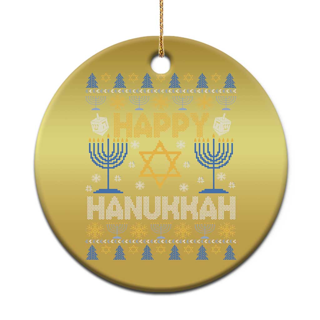Happy Hanukkah Christmas Ornament Jewish Festival of Lights Hanukkiah Menorah Ugly Chanukah TS02