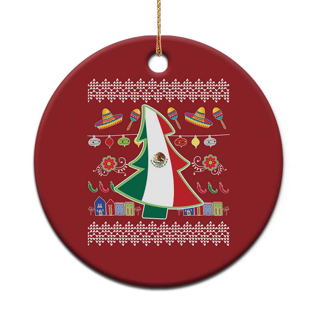 Mexican Xmas Christmas Ornament Mexico Flag Xmas Tree Ugly Sweater TS02