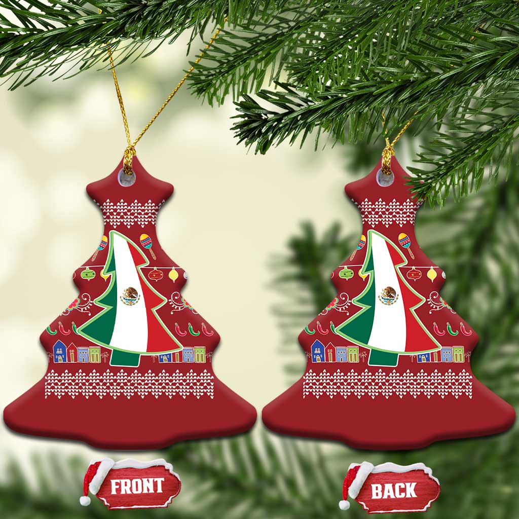 Mexican Xmas Christmas Ornament Mexico Flag Xmas Tree Ugly Sweater TS02